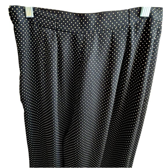 Chaus Womens Size 6 Black & Tan Polka Dot Polyester Pants Vintage HS159 - Picture 6 of 9